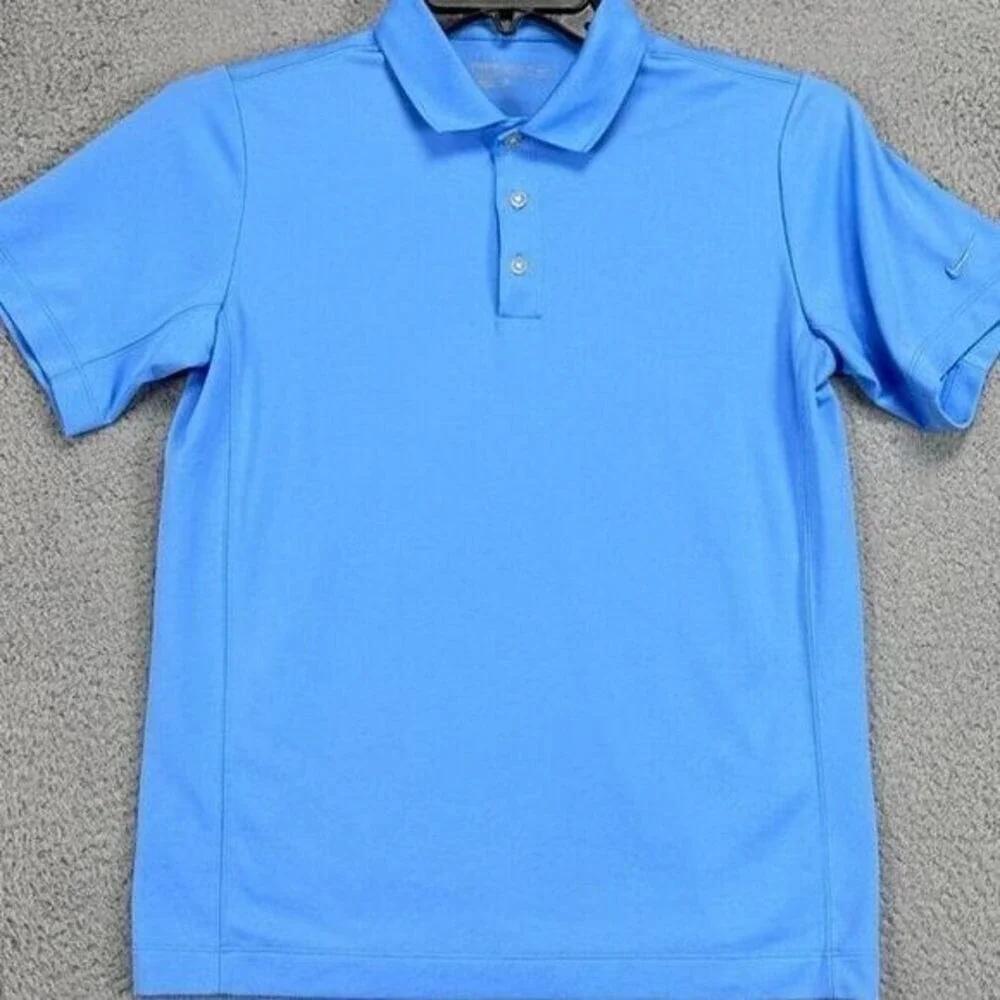 Nike Golf Polo Shirt Adult Large Blue Dri-Fit Athletic Golfing Swoosh Rugby Mens